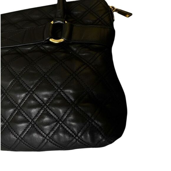 Marc Jacobs Collection Quilted Black Leather Belted Bruna Handbag Auth - Picture 12 of 16